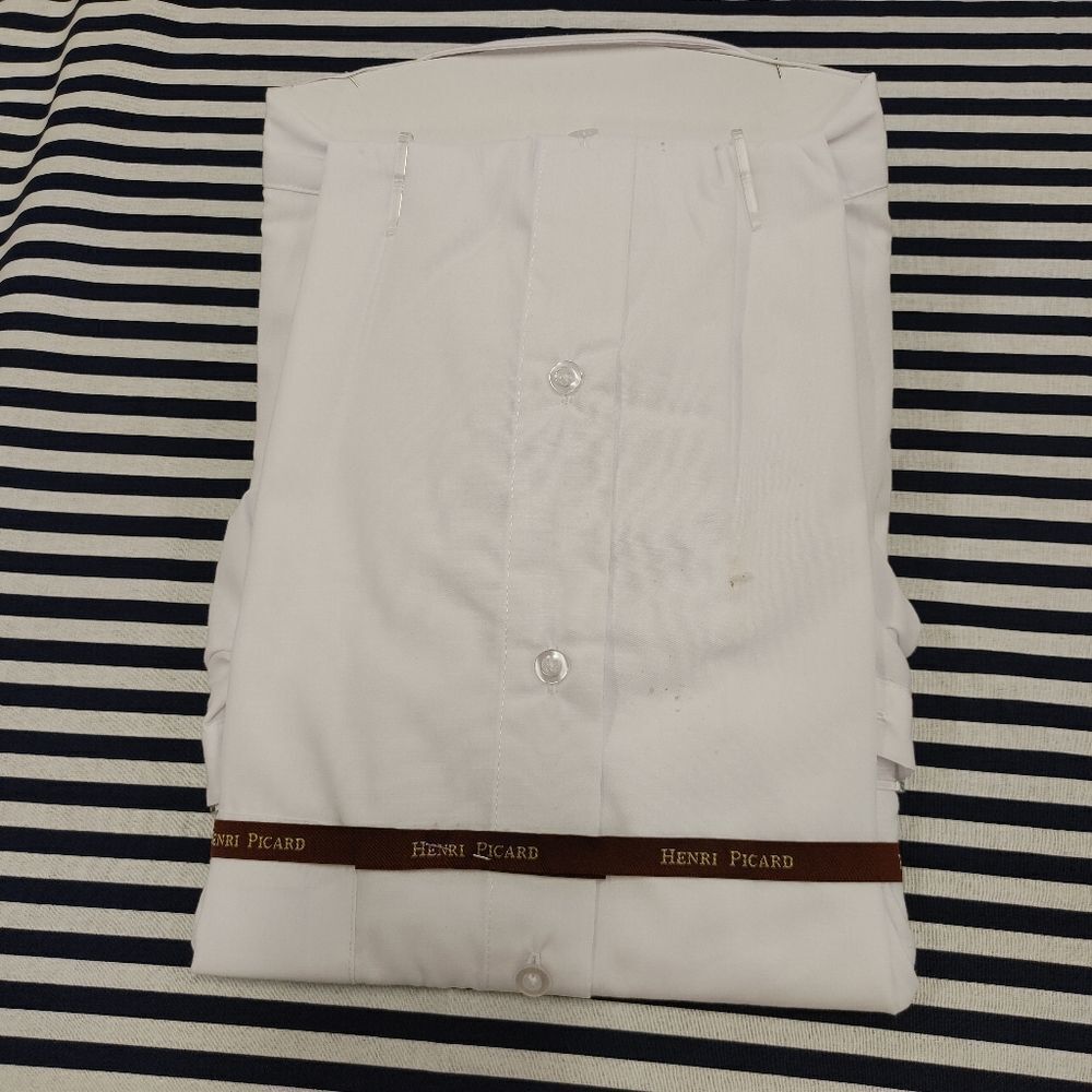 HENRI PICARD BY DON JONATHAN WHITE DRESS SHIRT. - Picture 2 of 3